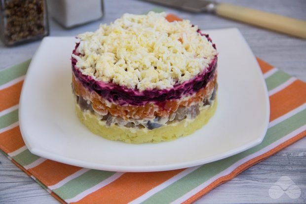 Herring under a fur coat with melted cheese – a simple and delicious recipe with photos (step by step)