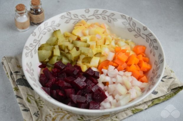 Light vinaigrette with beans: photo of recipe preparation, step 2