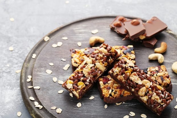 PP bars with nuts and chocolate – a simple and delicious recipe, how to cook step by step