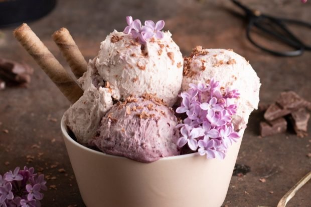 Lilac ice cream is a simple and delicious recipe, how to cook step by step