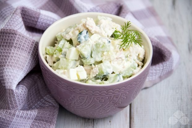 Salad with chicken, eggs and celery – a simple and delicious recipe with photos (step by step)