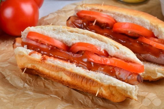 Hot dog at home: photo of recipe preparation, step 7