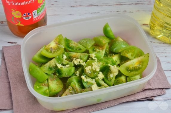 Green tomatoes in Korean: photo of recipe preparation, step 3