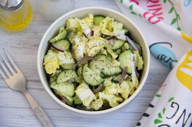 Peking Cabbage Salad with cucumbers – a simple and delicious recipe with photos (step-by-step)