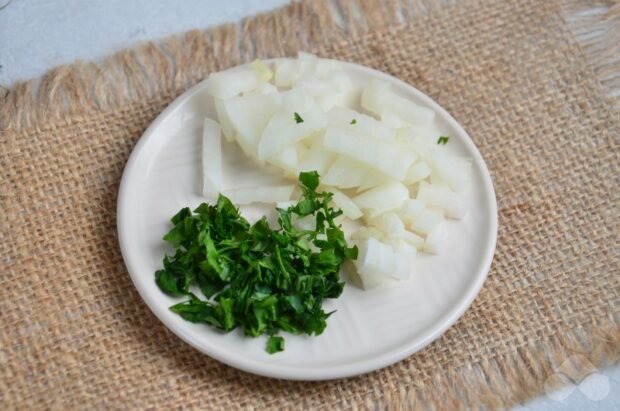 Vinaigrette with pickled mushrooms: photo of recipe preparation, step 3