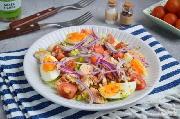 Salad with chicken, vegetables and nuts – a simple and delicious recipe with photos (step by step)