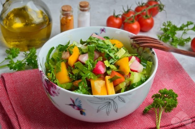 Salad of Peking cabbage and fresh vegetables – a simple and delicious recipe with photos (step by step)