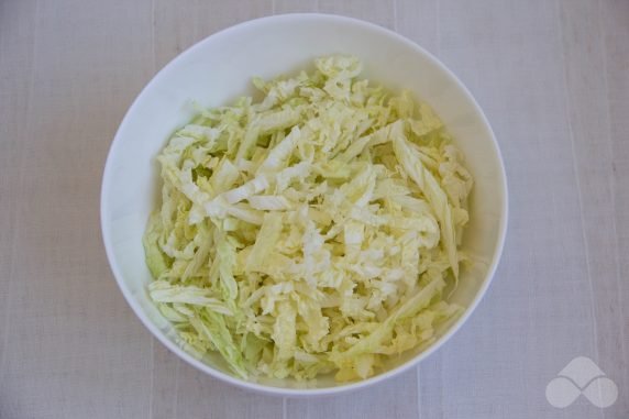 Vitamin salad of Peking cabbage and carrots: photo of recipe preparation, step 5