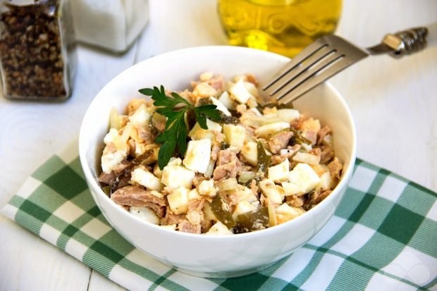 Salad with tuna, eggs and seaweed – a simple and delicious recipe with photos (step by step)