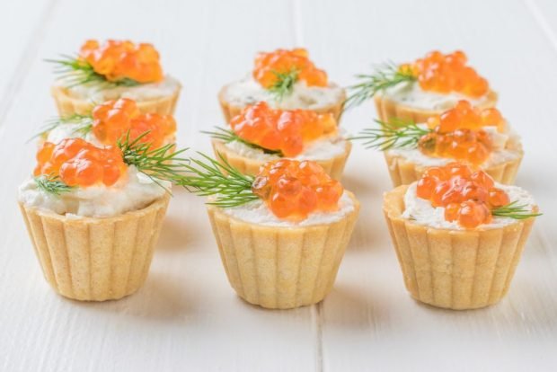 Caviar in tartlets with cottage cheese – a simple and delicious recipe, how to cook step by step