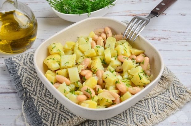 Potato salad with beans – a simple and delicious recipe with photos (step by step)