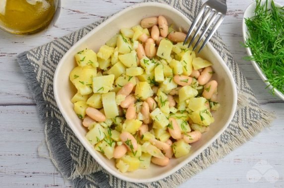 Potato salad with beans: photo of recipe preparation, step 3