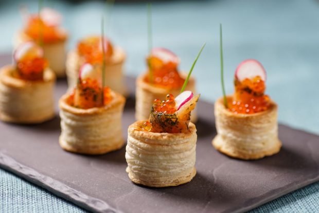 Puff pastry canapes