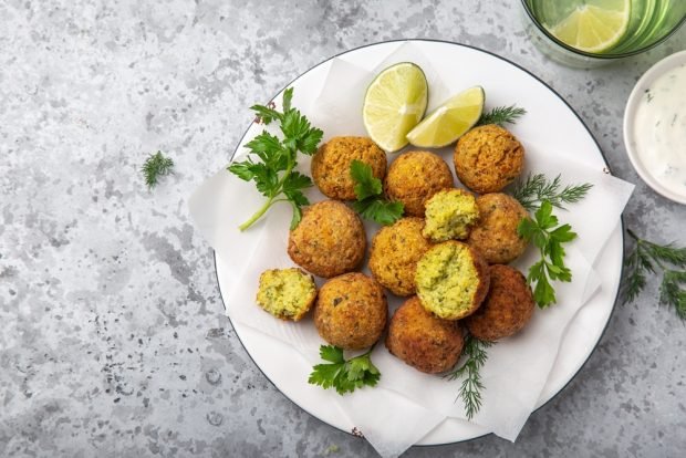 Falafel with greens is a simple and delicious recipe how to cook step by step