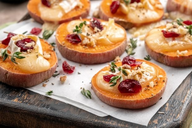 Sweet potato canapé with cheese is a simple and delicious recipe, how to cook step by step