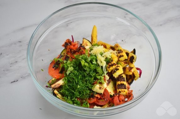 Warm grilled vegetable salad: photo of recipe preparation, step 8