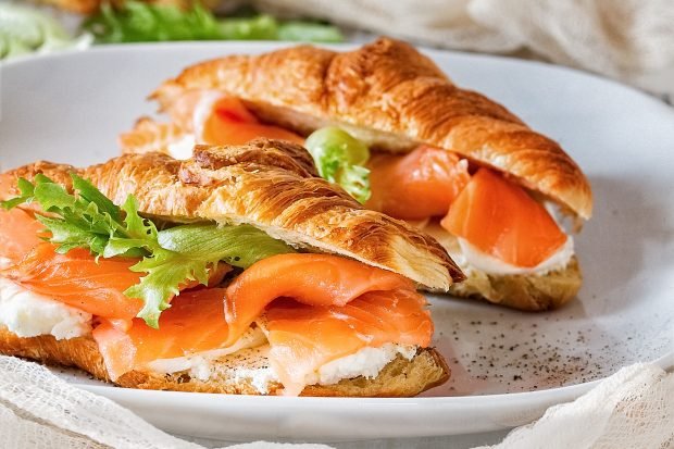 Croissants with salmon