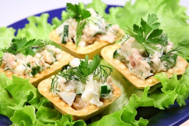 Tartlets with pineapple and chicken – a simple and delicious recipe, how to cook step by step