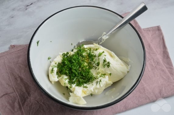 Eggplant rolls with cottage cheese: photo of recipe preparation, step 3