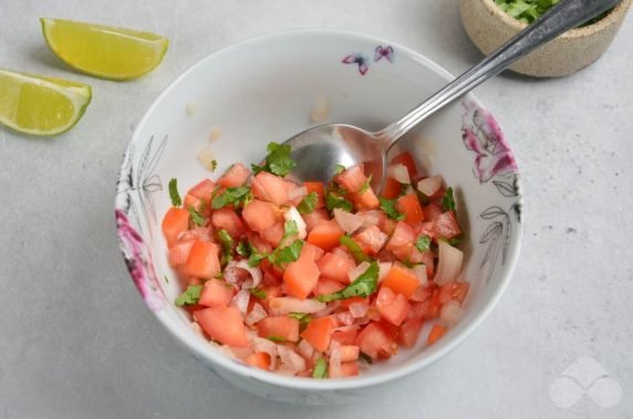 Tacos with beef and salsa: photo of recipe preparation, step 5