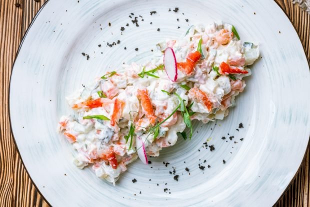 Olivier with crab meat – a simple and delicious recipe, how to cook step by step