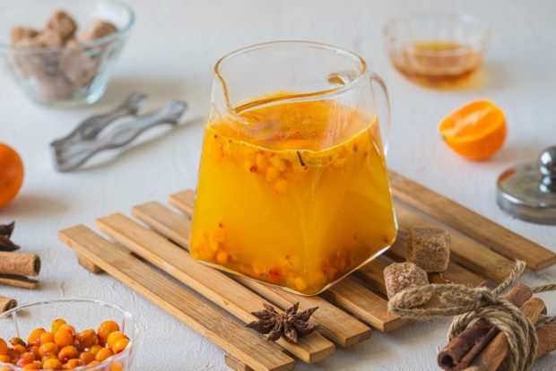 Sea buckthorn tea with tangerine is a simple and delicious recipe, how to cook step by step