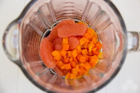 Pumpkin smoothie with grapefruit: photo of recipe preparation, step 2 Pumpkin smoothie with grapefruit: photo of recipe preparation, step 2