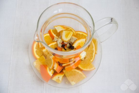 Ginger and orange tea : photo of recipe preparation, step 2