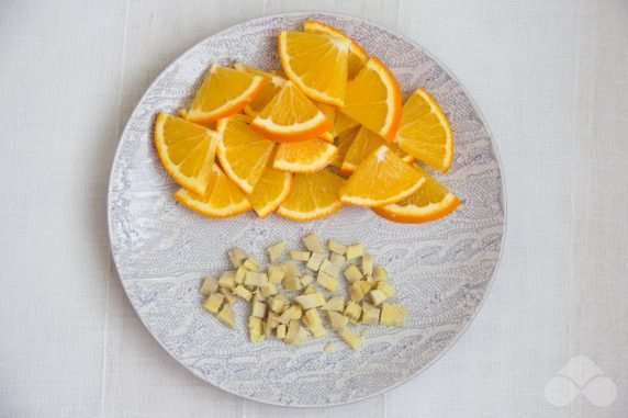 Ginger and orange tea : photo of recipe preparation, step 1