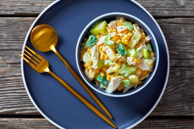 Meat salad with chicken, celery and pineapples is a simple and delicious recipe, how to cook step by step