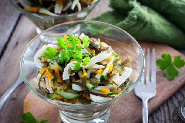 Salad with squid, seaweed, carrots and cucumbers – a simple and delicious recipe, how to cook step by step