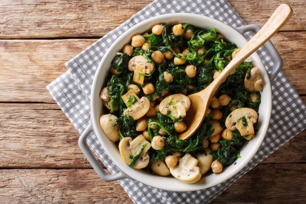 Salad with mushrooms and chickpeas – a simple and delicious recipe, how to cook step by step