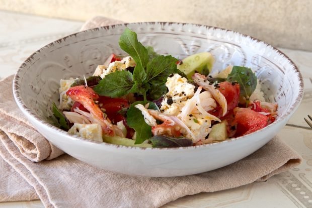 Salad with crab meat and feta – a simple and delicious recipe, how to cook step by step