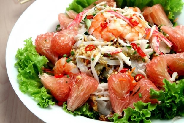 Salad with crab meat and grapefruit – a simple and delicious recipe, how to cook step by step