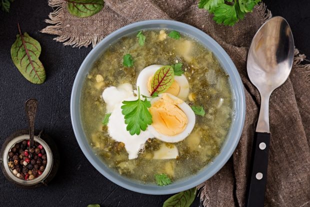 Green borscht with egg – a simple and delicious recipe, how to cook step by step