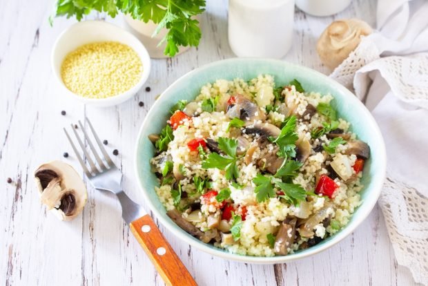 Oriental salad with couscous and mushrooms – a simple and delicious recipe, how to cook step by step