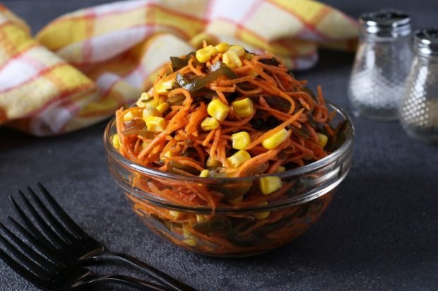 Salad with seaweed, corn and carrots – a simple and delicious recipe, how to cook step by step