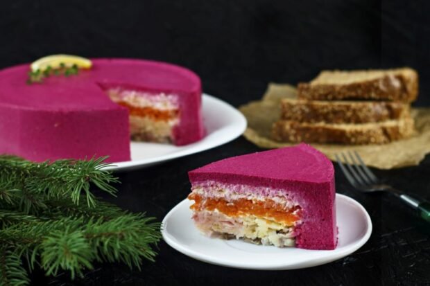 Herring under a fur coat made of beet mousse is a simple and delicious recipe, how to cook step by step