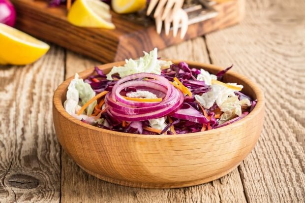 Red cabbage and Peking cabbage salad – a simple and delicious recipe, how to cook step by step