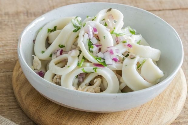 Squid salad – a simple and delicious recipe, how to cook step by step