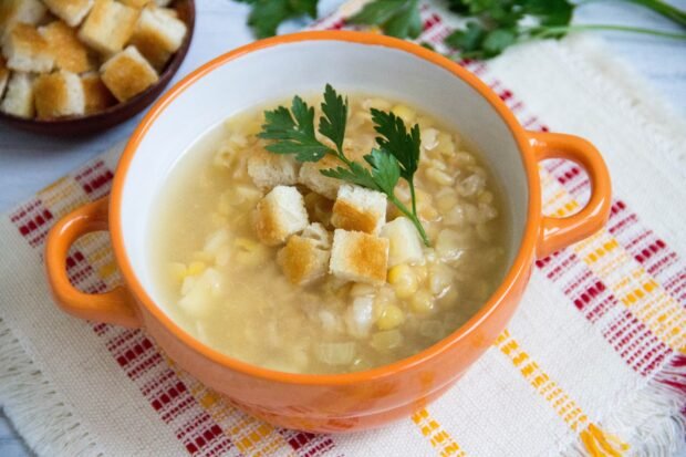 Pea soup with crackers: photo of recipe preparation, step 8