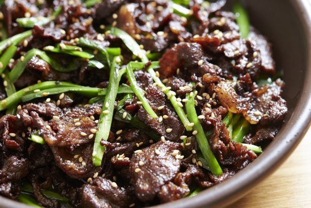 Korean salad with beef and green onions – a simple and delicious recipe, how to cook step by step