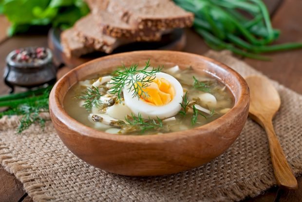 Green borscht with beef 