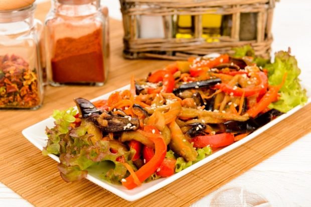 Korean carrot with eggplant and bell pepper is a simple and delicious recipe, how to cook step by step