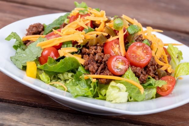 Salad with chopped beef – a simple and delicious recipe, how to cook step by step