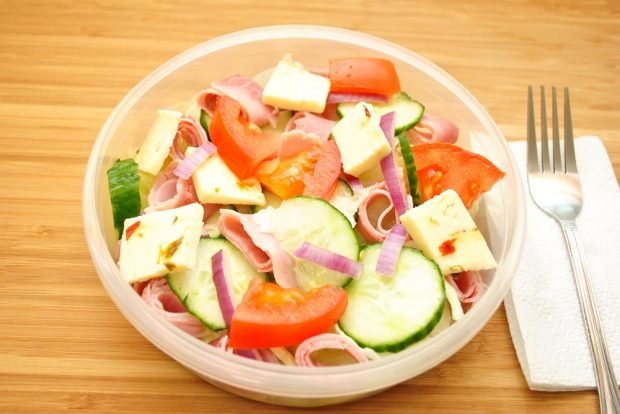 Salad with ham and cheese – a simple and delicious recipe, how to cook step by step