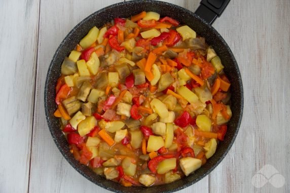 Vegetable stew without potatoes: photo of recipe preparation, step 5