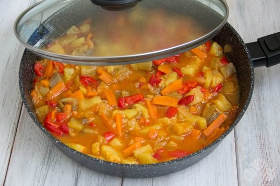 Vegetable stew without potatoes: photo of recipe preparation, step 7