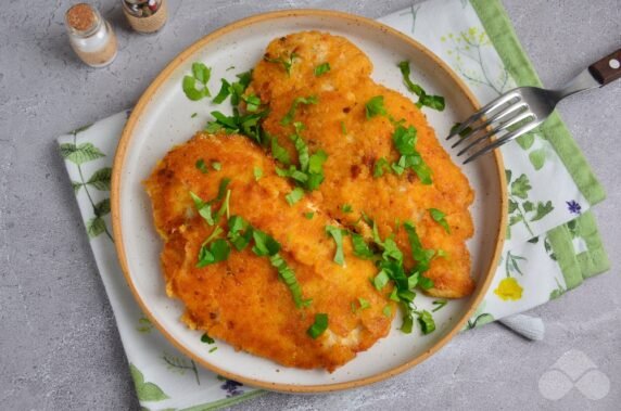 Chicken chops in mayonnaise batter: photo of recipe preparation, step 8