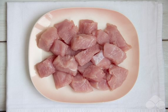 Turkey, potato and pumpkin stew in the oven: photo of recipe preparation, step 1